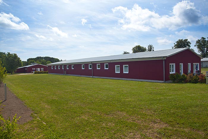 Die rechte Seite des Wohnmobilstellplatzes